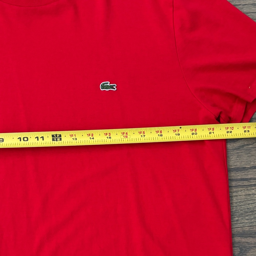 Lacoste Men's Bright Red Short-Sleeve Crew Tee - Picture 7 of 9